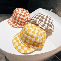 Bebé niños Nueva primavera y verano colorido tablero de ajedrez Patchwork gorra de béisbol para bebé