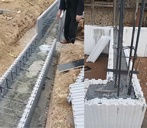 Thiết <span class=keywords><strong>k</strong></span>ế hiện đại Trọng lượng nhẹ EPS bọt khối mô-đun icfs khối cho tự cách nhiệt phân vùng tường phòng lạnh hội thảo tầng hầm - Product Image 4