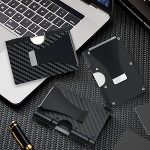 X-World sottile in alluminio minimalista in metallo porta carte RFID di piccole dimensioni blocco fermasoldi per carte di credito passaporti <span class=keywords><strong>foto</strong></span> - Product Image 4