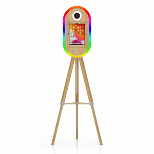 Cabine de Fotos Oval de Madeira para <span class=keywords><strong>iPad</strong></span> com Tripé para Câmera DSLR, Máquina de Aluguel para Casamentos e Festas, Cores Personalizáveis - Estoque nos EUA - Product Image 1