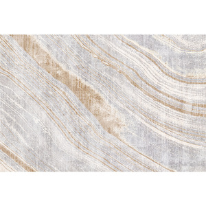 Alfombra Moderna Minimalista Abstracta con Rayas, Diseño Rectangular Dorado, de Fibra de Poliéster Impermeable para Sala de Estar - Product Image 5