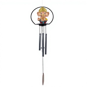 Ganesh 90MM Wind <b>Chime</b> PVC/ABS Material Modern Decorative Hanging <b>Bell</b> Spiritual Feng Shui Home Office Decor - Product Image 4
