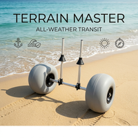 Chariot de transport réglable pour kayak et canoë, avec roues pneumatiques grises pour sable et châssis en alliage, livraison rapide