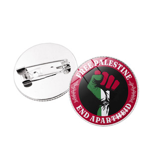 Hot Selling Custom Palestine Brooch Cheap Palestine Flag <b>Pin</b> <b>Metal</b> Round Palestine <b>Pin</b> Brooch - Product Image 5