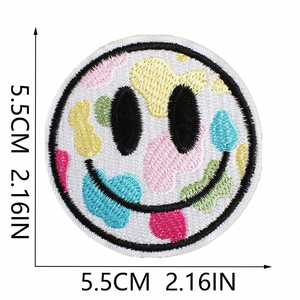 Iron on Embroidery Cartoon Spring Brilliant Color Positive Energy Good Viber Flower Smile Heart Patch for Cloth Bag - Product Image 4