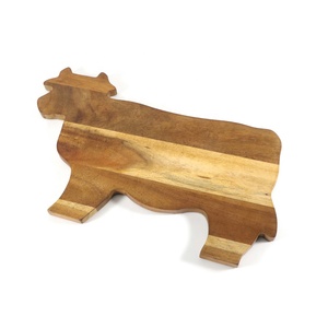 Tagliere da portata in legno di Acacia a forma di mucca vassoio per pane in legno massello piatto per salumi tagliere per Pizza tagliere per formaggi in legno - Product Image 3