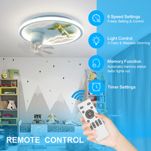 พัดลมสำหรับห้องเด็ก, พัดลมสำหรับห้องเด็กโคมไฟพัดลมเครื่องบินอินเวอร์เตอร์สำหรับห้องนอนเด็กผู้ชายและเด็กผู้หญิง - Product Image 6