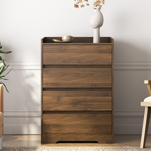 Comò Moderno in Legno con 4 Cassetti Senza Maniglie, Mobile Contenitore Impermeabile per Camera da Letto - Product Image 1