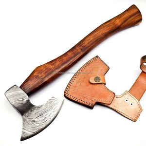 Tête de hache à dos plat en acier Damas personnalisée Steel Craft International, hachette de haute qualité pour le camping et la coupe - Product Image 5