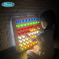 Jouets sensoriels jeux muraux interactifs Led Peg Board bricolage couleurs jeu sensoriel lumières avec 64 pièces tiges acryliques pour enfants chambre sensorielle