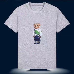 Camiseta de algodón transpirable para <span class=keywords><strong>mujer</strong></span>, estilo coreano, manga corta, cuello redondo, informal, clásica, con estampado de oso de peluche para verano - Product Image 6