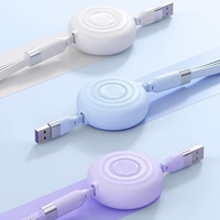 Cable Multifunción Retráctil 3 en 1 para Teléfono Móvil, Cables de Carga Rápida de 3A 5A 100W para Tipo C, L, Micro B