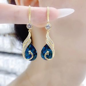 Boucles d'oreilles de luxe haut de gamme en cristal, style Danse du Phénix Neuf Cieux, élégantes et imposantes, style célébrité internet pour femmes - Product Image 4