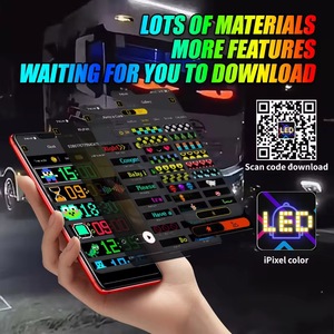 สติ๊กเกอร์ไฟตาปีศาจสำหรับรถยนต์แบบบางพิเศษ พร้อมหน้าจอแสดงข้อมูลเปลี่ยนแปลงได้ผ่านแอปมือถือ ไฟ LED สำหรับรถบรรทุก - Product Image 5