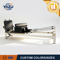 Machine de Reformer ajustable en aluminium noir avec lit coulissant à rail complet et plateforme de saut pour Studio de Yoga et Pilates