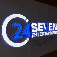 Letrero Comercial LED 3D de Acrílico para Exteriores, Letrero Luminoso con Logotipo para Negocios y Tiendas