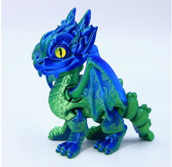 3d Printed Flying Dragon,Western Demon Dragon Joint,Movable Simulation Flying Dragon Toy,Pet Ornament