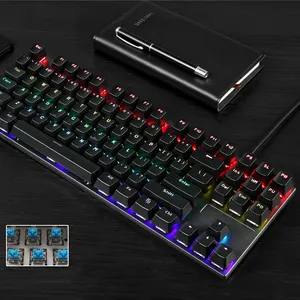 Игровая клавиатура RGB с USB, беспроводные механические клавиатуры и клавиатуры, комплект для настольного компьютера, ноутбука, мыши, комбинированные накладки и крышка клавиатуры