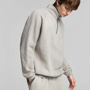 Wholesale Unisex Pullover Sweatshirt High Quality Spring Customized <b>Mens</b> Blank Oversized <b>Fleece</b> <b>Men</b> <b>Quarter</b> <b>Zip</b> Up Hoodie - Product Image 2