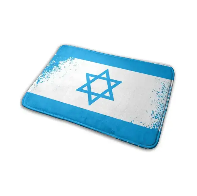 Custom Design Großhandel Hochwertiges Polyester 18*24 Zoll Israel Flag Tür matte für Zuhause