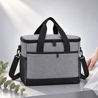 Sac isotherme personnalisé avec logo, en polyester réutilisable avec fermeture éclair et poche avant, réutilisable pour le travail quotidien, les voyages et les pique-niques