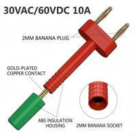 Prise de court-circuit premium pas de 10 mm, fiche banane plaquée or 2 mm, prise ABS avec trou de queue de 2 mm, trois couleurs, raccord de test électronique