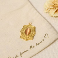 Mode boucles d'oreilles en pierre naturelle accessoires 18K PVD plaqué or pendentifs en acier inoxydable breloques pour collier fabrication de bijoux