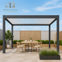 Pergola bioclimatique en alliage d'aluminium imperméable avec structure thermolaquée, fonctionnement motorisé ou manuel et dimensions 4x3 pour l'extérieur