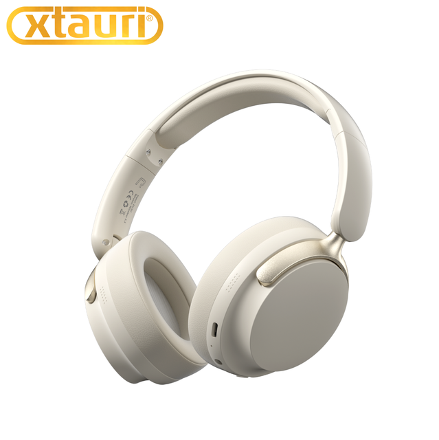 XTAURI Factory Wholesale ANC Noise Cancelling Wireless Ear Headphones LED IPX4 Waterproof Flashlight Microphone Portable Folding