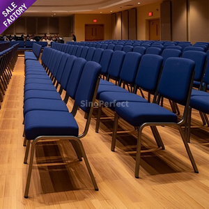 Chaise d'église rembourrée empilable haut de gamme, multi-usages, pour banquets, mariages, cérémonies et événements - Product Image 3