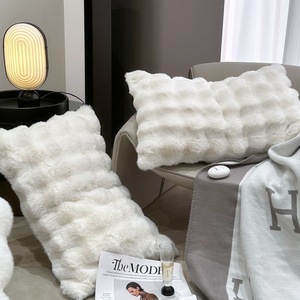 3PC Trắng Fluffy Bong Bóng Giả Thỏ Lông Màu Be Sang Trọng Mờ Bộ Đồ Giường <span class=keywords><strong>Comforter</strong></span> Set Mềm Ấm Cúng Cảm Thấy Cho Mùa Đông - Product Image 3