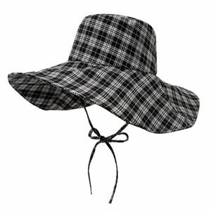 Chapeau de soleil tendance à large bord à carreaux pour femme, pliable, idéal pour le printemps, les voyages en extérieur, l'été, les vacances à la mer, la plage, style décontracté, type pêcheur - Product Image 6