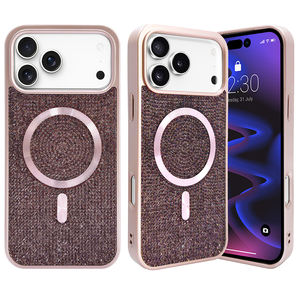 Funda de Teléfono de Lujo de TPU+PC para 17ProMax, Carcasa Trasera Brillante a Prueba de Golpes, Soporte de Anillo Magnético, Diseño de Diamantes Brillantes para Mujeres y Niñas - Product Image 6