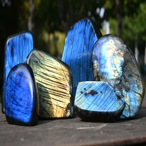 도매 천연 연마 블루 플래시 래브라도라이트 프리폼 풍수 크리스탈 공예품 홈 데코 - Product Image 5