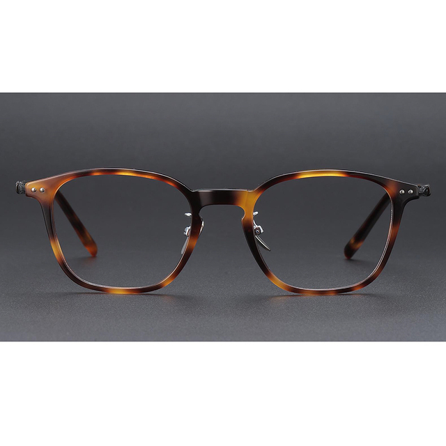 VisionPlus Luxury Assorted Mixed Acetate & Titanium Full Rim Square Eyeglass Frames Retro Design Eco-Friendly Gray Daily Wear
