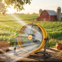 Tragbarer Solar-Aufladbarer 6-Gang-Standventilator Abnehmbares Solarpanel Geräuscharm Lange Akkulaufzeit (5-48 Stunden) für Draußen