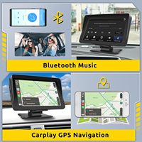 Reproductor Multimedia Portátil de 7 Pulgadas con Apple CarPlay, Android Auto, Bluetooth, FM y AUX, Compatible con Todos los Modelos de Automóviles