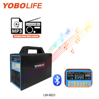 Yobolife Kit Panel surya 12V, generator tenaga surya mini dengan lampu, sistem DC tenaga surya multifungsi untuk rumah