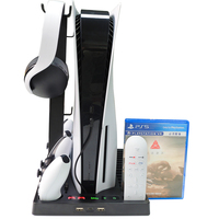 Support de stockage pour disques Cd de jeux PS5, indicateur Led, Station de charge, Console, ventilateur de refroidissement, pour contrôleur PS5 sans fil