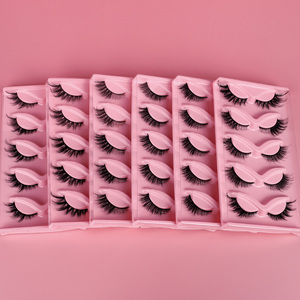 Faux cils Foxy Winged Cat Eye, 5 paires, en bande, effet vison, faits à la main, auto-adhésifs, phosphorescents pour le maquillage - Product Image 1