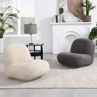 Chaise de salon nordique Teddy tissu de laine canapé monoplace de luxe chaises longues d'appoint fauteuil paresseux