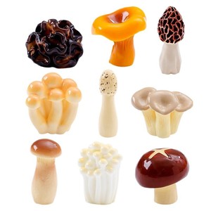 Juguetes de comida en miniatura simulados: pequeños champiñones shiitake, hongo blanco, hongo negro. Accesorios de decoración DIY para jardinería - Product Image 5