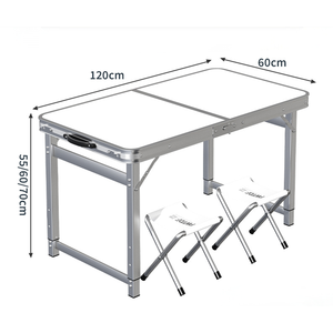 Ensemble Table et Chaises Pliantes Portables pour Repas, Pêche, <span class=keywords><strong>Camping</strong></span>, Plage et Jardin en Extérieur - Product Image 2