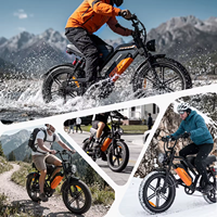 Vélo électrique tout-terrain A50 20*4" 48V Lithium 25km/h avec pneus larges, freins à disque hydrauliques, noir, pour adultes, disponible depuis l'entrepôt européen.