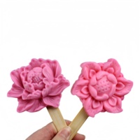Moules Popsicles Moules à crème glacée en silicone Fleur de pivoine Moules à crème glacée Design floral Moule en silicone fait maison pour crème glacée et friandises congelées