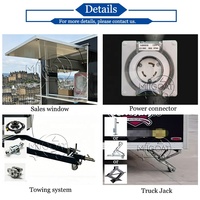 Promotion : Remorque alimentaire entièrement équipée, noir mat, à essieu unique, avec deux fenêtres de service, pour la vente de burgers et de snacks grillés en ambulant