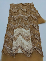Dentelle en tulle florale 3D de luxe NI.AI avec perles et paillettes, dentelle africaine Asoebi pour robes de mariée nigérianes