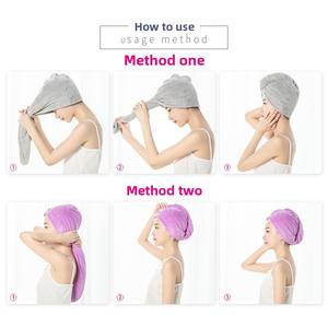 Turbante <span class=keywords><strong>de</strong></span> secado rápido para <span class=keywords><strong>mujer</strong></span> Longren, <span class=keywords><strong>de</strong></span> terciopelo coral grueso y absorbente, con borde <span class=keywords><strong>de</strong></span> terciopelo cortado, toalla con capucha. - Product Image 4