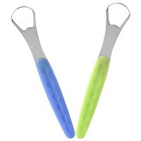 Grattoir à langue coloré 304 nettoyeur de langue en acier inoxydable grattoirs à langue en métal avec étuis de voyage