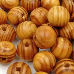 100 Stück Holz perlen Natürliche runde gestreifte Holz perlen Hellbraun für Heimwerker